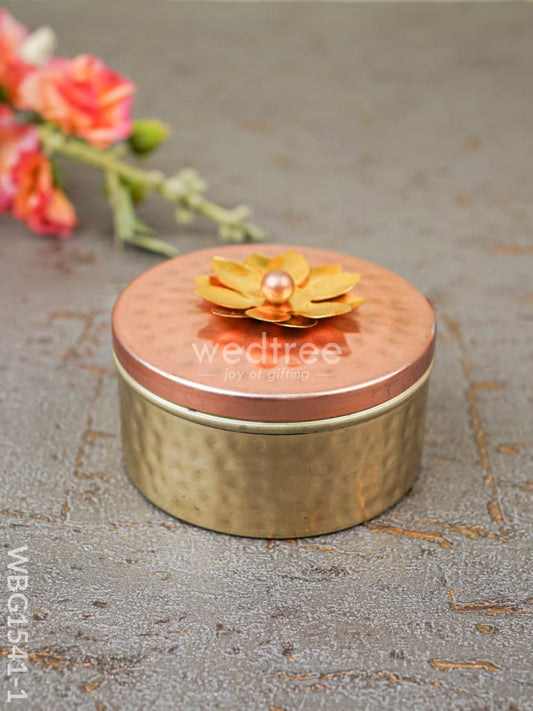 Copper Dry Fruit Box with Floral lid - WBG1541-1