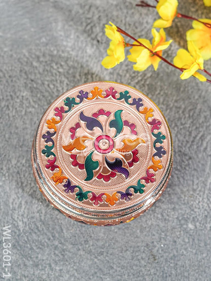 Copper Finished Meenakari Poori Box - WL3601