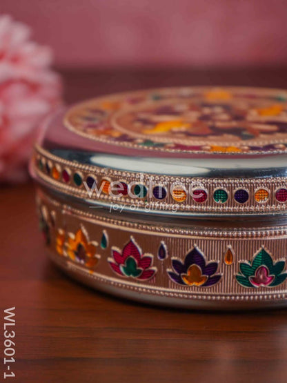 Copper Finished Meenakari Poori Box - WL3601