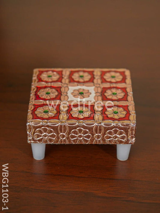 Copper Finished Red Meenakari Manai - WBG1103