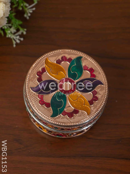Copper Meenakari Poori Box - 4 inch - WBG1153