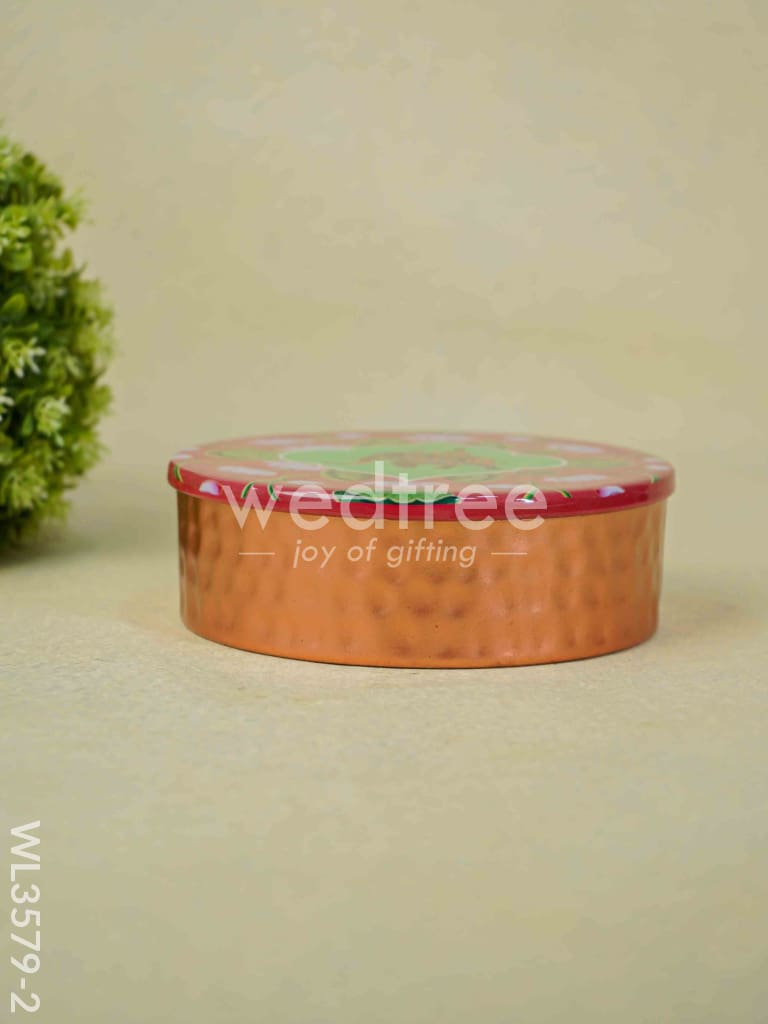 Copper Pichwai Poori Box - WL3579-2
