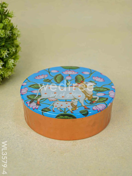 Copper Pichwai Poori Box - WL3579-4