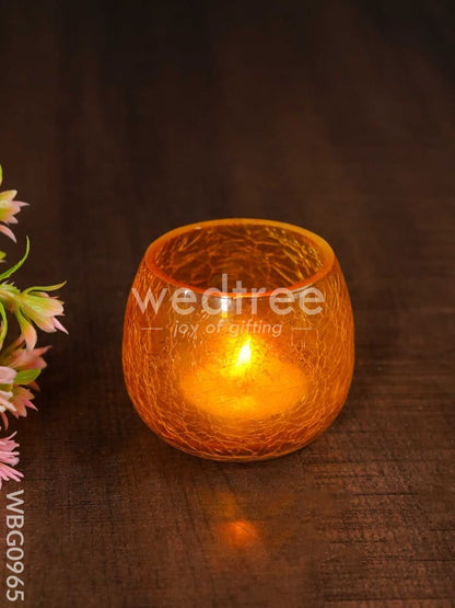 Cracked Glass Candle Holder WBG0965