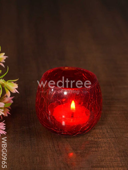 Cracked Glass Candle Holder WBG0965