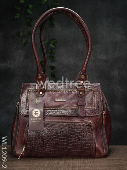 Croc-texture Leather Handbag - WL1209