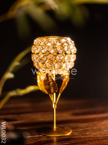 Crystal Brass T Light Holder (Large) - WL0032