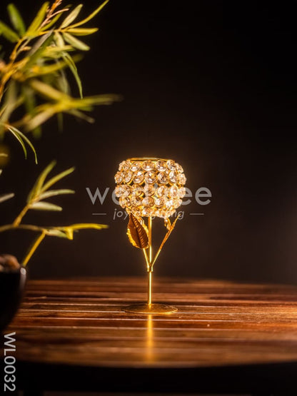 Crystal Brass T Light Holder (Large) - WL0032