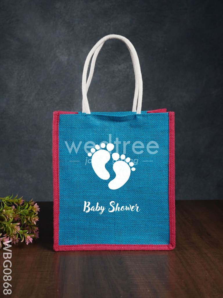 Customizable Baby Shower Jute Bag - 10 inch - WBG0868