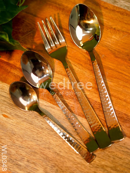 Cutlery Set (Table Spoon, Desert spoon, Teaspoon and Fork) - Rose Gold (Set of 24 pieces) - WL0348