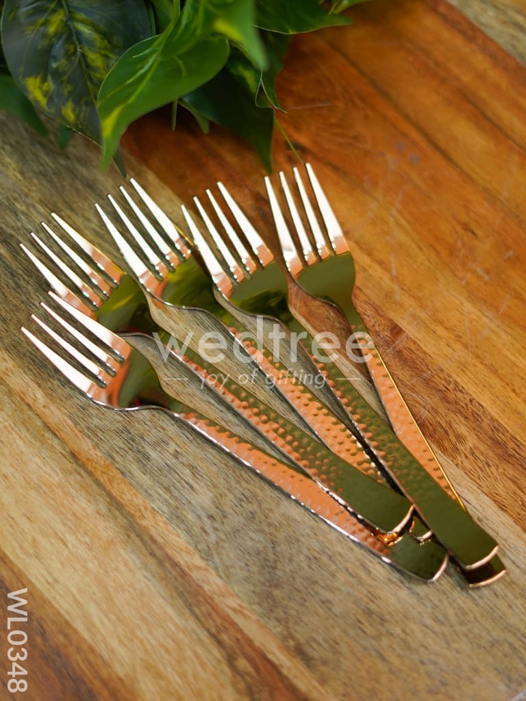 Cutlery Set (Table Spoon, Desert spoon, Teaspoon and Fork) - Rose Gold (Set of 24 pieces) - WL0348