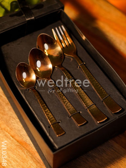 Cutlery Set (Table Spoon, Desert spoon, Teaspoon and Fork) - Rose Gold (Set of 24 pieces) - WL0348