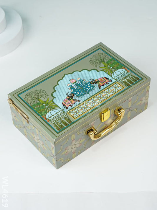 Decorative 2 Jar Dry Fruit Box - Green - WL4619