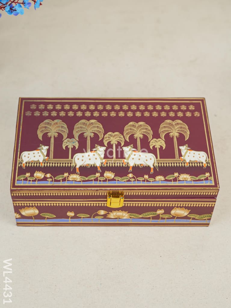 Decorative 2 Jar Dry Fruit Box - Pichwai - WL4431