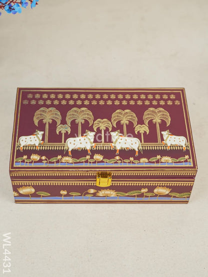 Decorative 2 Jar Dry Fruit Box - Pichwai - WL4431