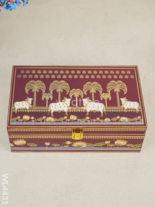 Decorative 2 Jar Dry Fruit Box - Pichwai - WL4431