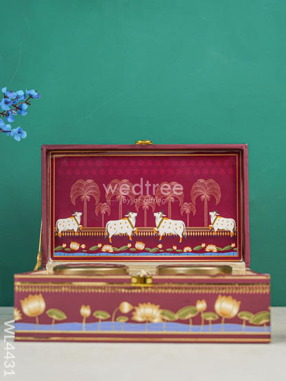Decorative 2 Jar Dry Fruit Box - Pichwai - WL4431