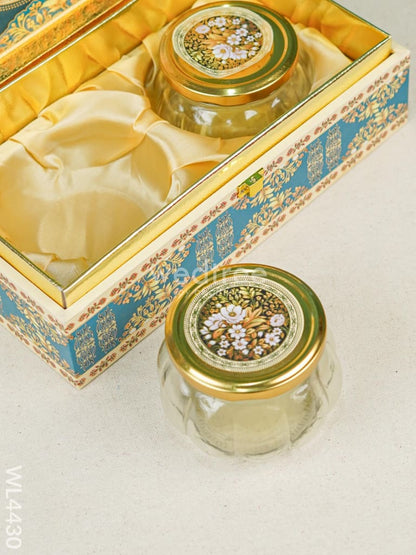 Decorative 2 Jar Dry Fruit Box - Teal Blue - WL4430