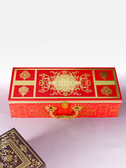Decorative 3 Jar Dry Fruit Box - Red - WL4618-2
