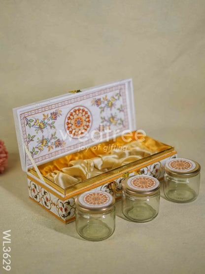 Decorative 3 Jar Dry Fruit Box - WL3629