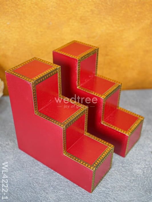 Decorative 3 Step Diya Padi - Set of 2 - WL4222