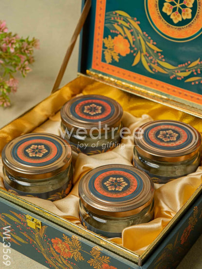 Decorative 4 Jar Dry Fruit Box - WL3569