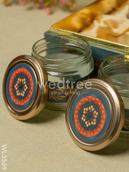 Decorative 4 Jar Dry Fruit Box - WL3569