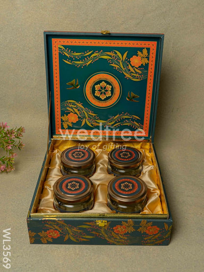 Decorative 4 Jar Dry Fruit Box - WL3569
