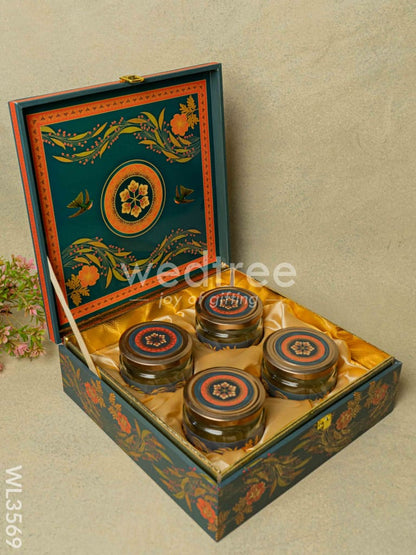 Decorative 4 Jar Dry Fruit Box - WL3569