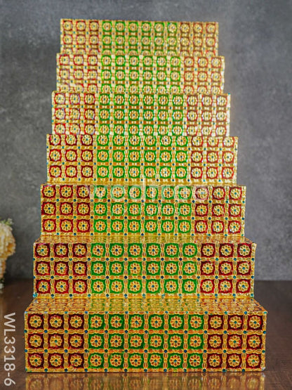 Decorative 7 Step Meenakari Golu Stand - WL3318-6