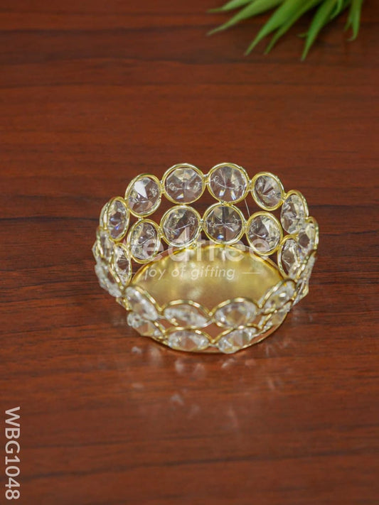 Decorative Bowl shaped Crystal Votive - WBG1048