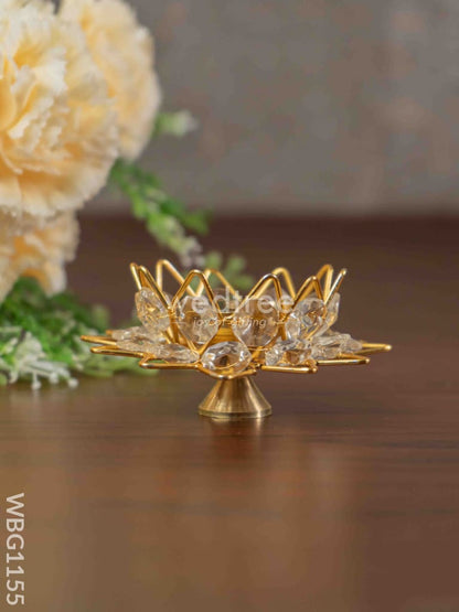 Decorative Brass Crystal Diya - WBG1155