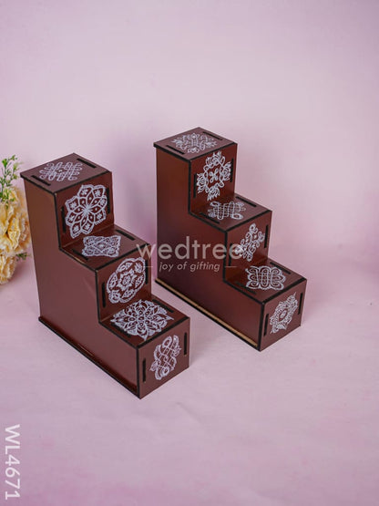 Decorative Dismantible 3 Step Golu Padi - Set of 2 - WL4671