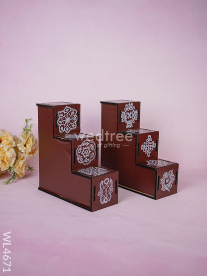 Decorative Dismantible 3 Step Golu Padi - Set of 2 - WL4671