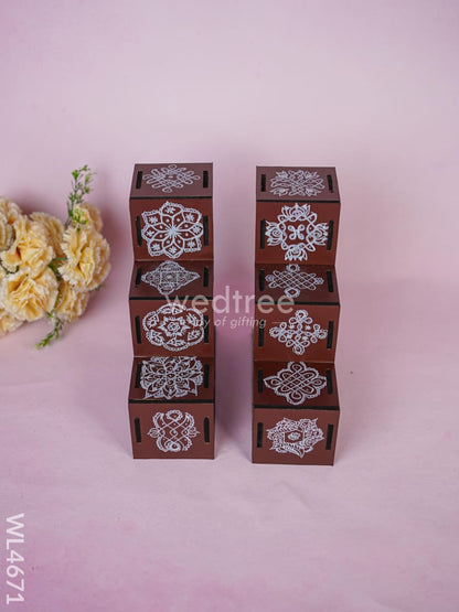 Decorative Dismantible 3 Step Golu Padi - Set of 2 - WL4671