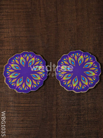 Decorative Diya Coaster - Set of 2 - WBG1035
