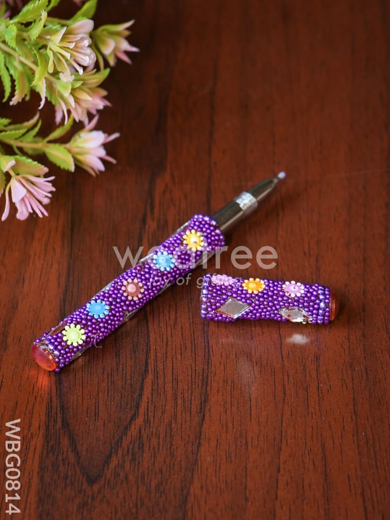 Decorative Handmade Mirror Work Diary with Pen - WBG0814
