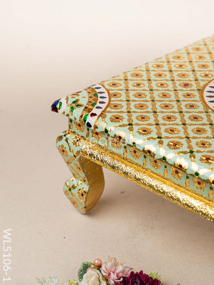Decorative Meenakari Bajot - 16 x 16 inch - Green - WL5106-1