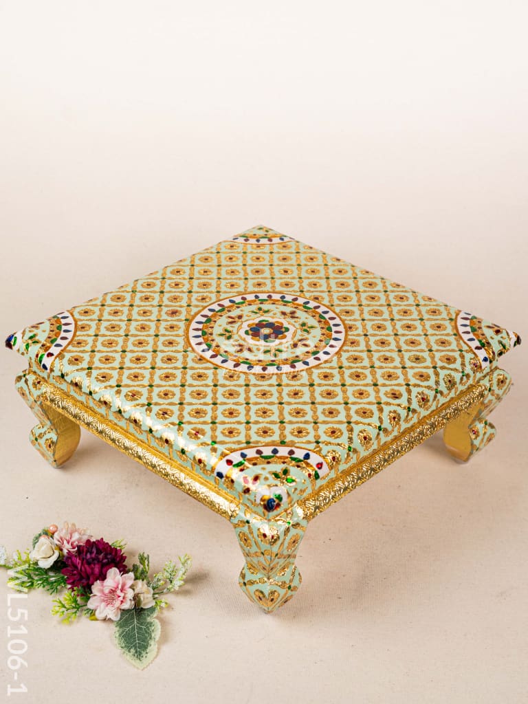 Decorative Meenakari Bajot - 16 x 16 inch - Green - WL5106-1