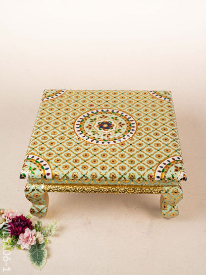Decorative Meenakari Bajot - 16 x 16 inch - Green - WL5106-1