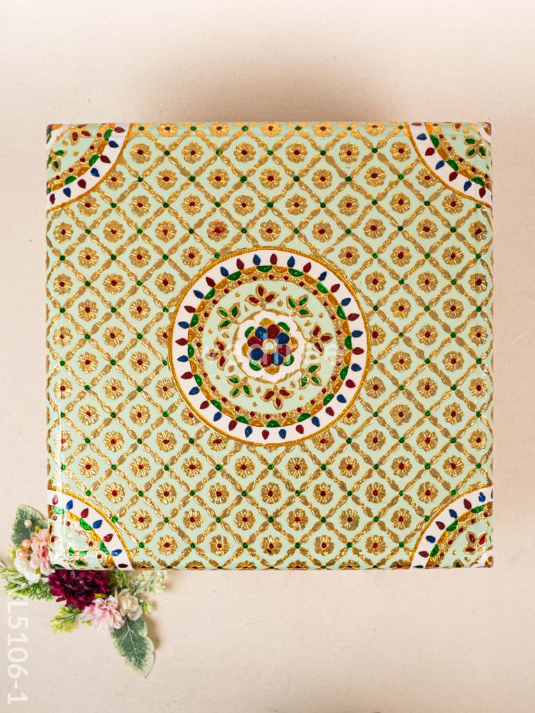 Decorative Meenakari Bajot - 16 x 16 inch - Green - WL5106-1