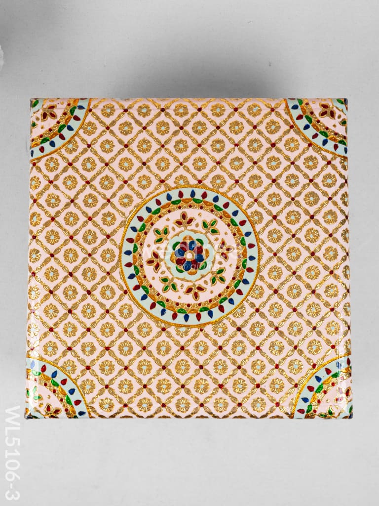 Decorative Meenakari Bajot - 16 x 16 inch - Pink - WL5106-3
