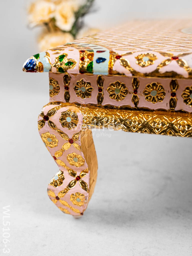 Decorative Meenakari Bajot - 16 x 16 inch - Pink - WL5106-3