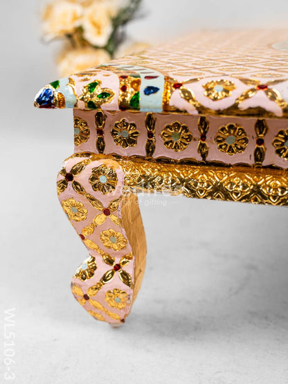 Decorative Meenakari Bajot - 16 x 16 inch - Pink - WL5106-3