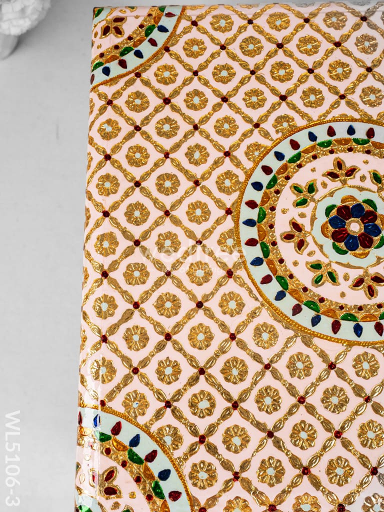 Decorative Meenakari Bajot - 16 x 16 inch - Pink - WL5106-3