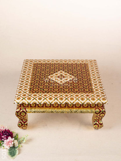 Decorative Meenakari Bajot - 16 x 16 inch - Red - WL5105