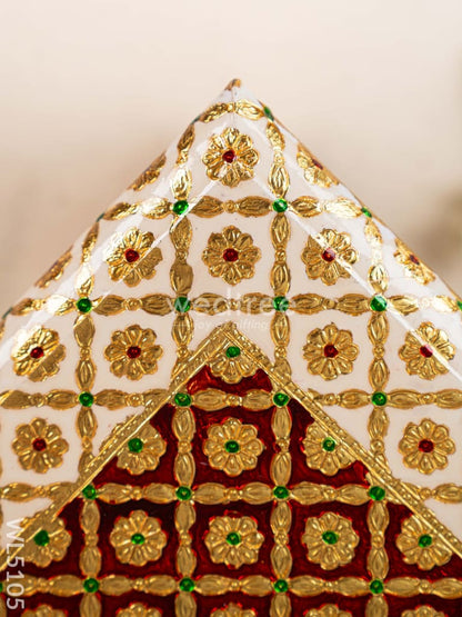 Decorative Meenakari Bajot - 16 x 16 inch - Red - WL5105