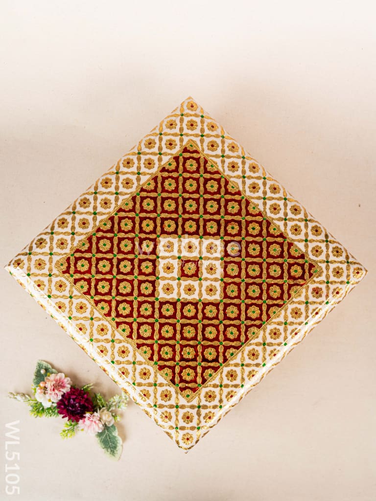 Decorative Meenakari Bajot - 16 x 16 inch - Red - WL5105