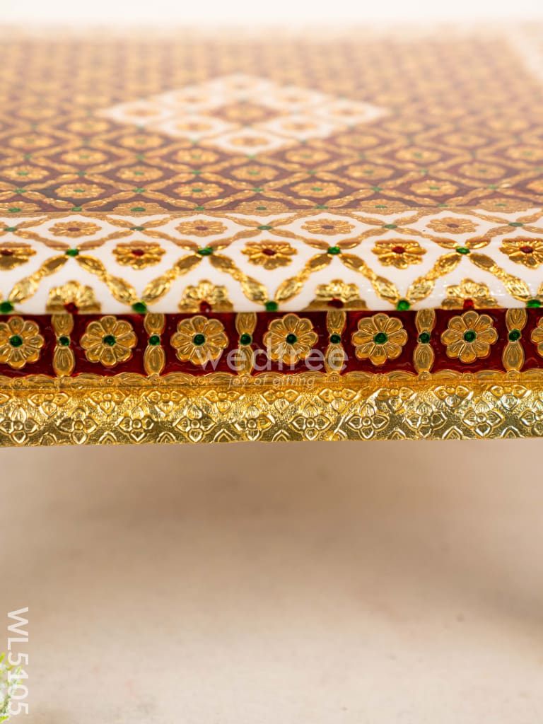 Decorative Meenakari Bajot - 16 x 16 inch - Red - WL5105