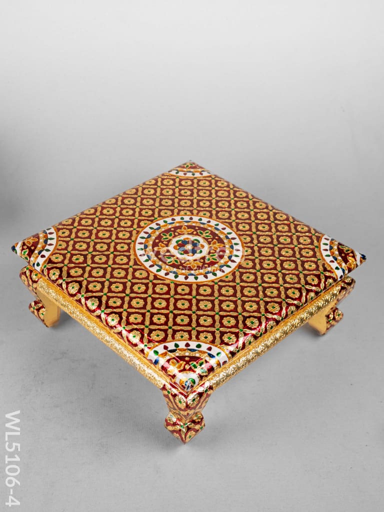 Decorative Meenakari Bajot - 16 x 16 inch - Red - WL5106-4